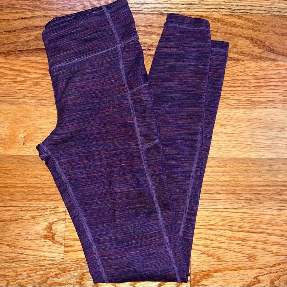 Athleta girl dark purple heathered leggings size large / 12